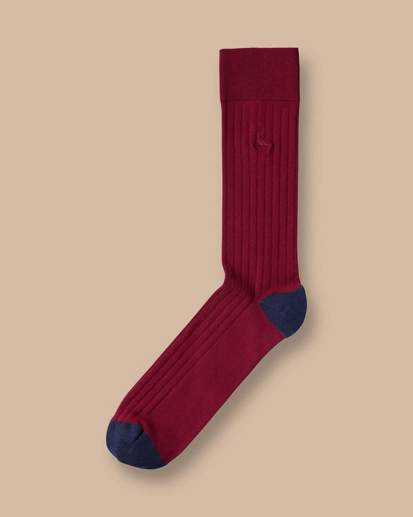 Red cotton rib socks