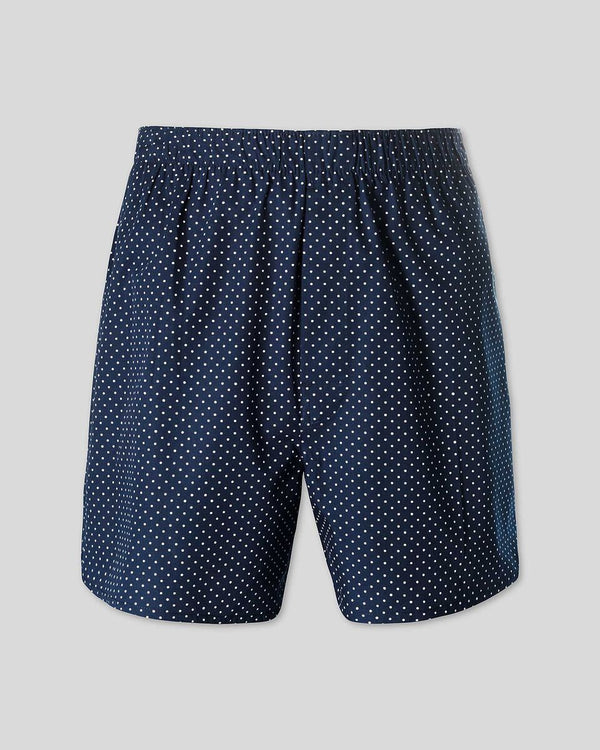 Navy printed dot woven boxers