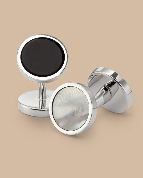 Mother of Pearl and Onyx evening cufflink