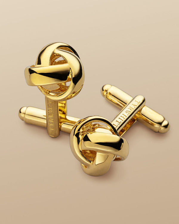 Gold knot cufflink