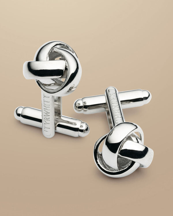 Silver knot cufflink