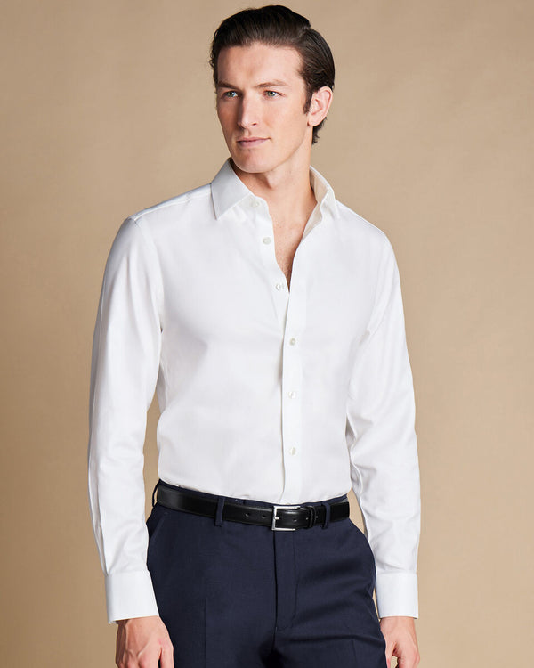 White non iron twill slim fit