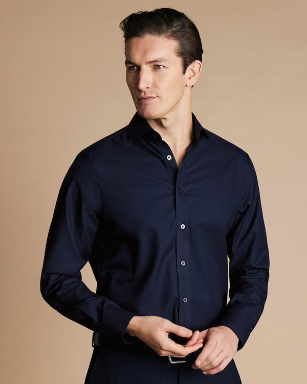 Navy non iron twill cutaway slim fit