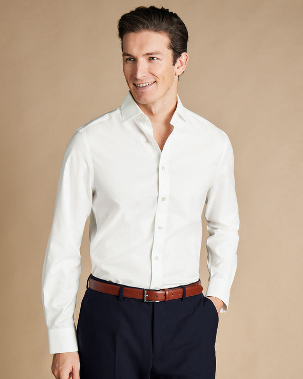 White non iron twill cutaway slim fit