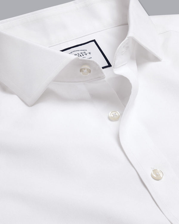 White non iron poplin cutaway extra slim fit shirt