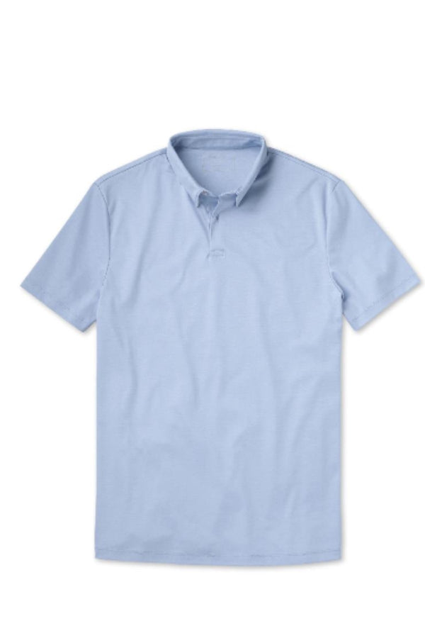 Sky blue plain short sleeve jersey polo