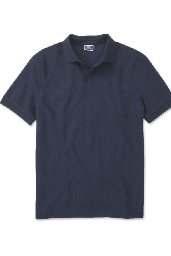 Navy blue waffle texture Tyrwhitt Cool short sleeve polo