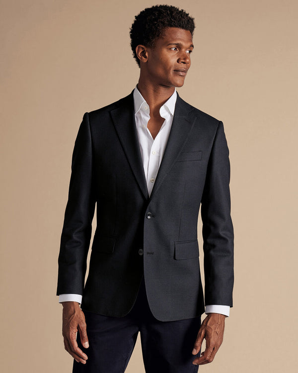 Black proper blazer slim fit jacket