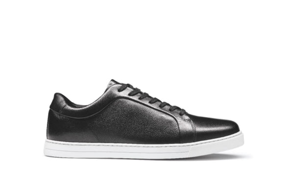 Black leather trainer