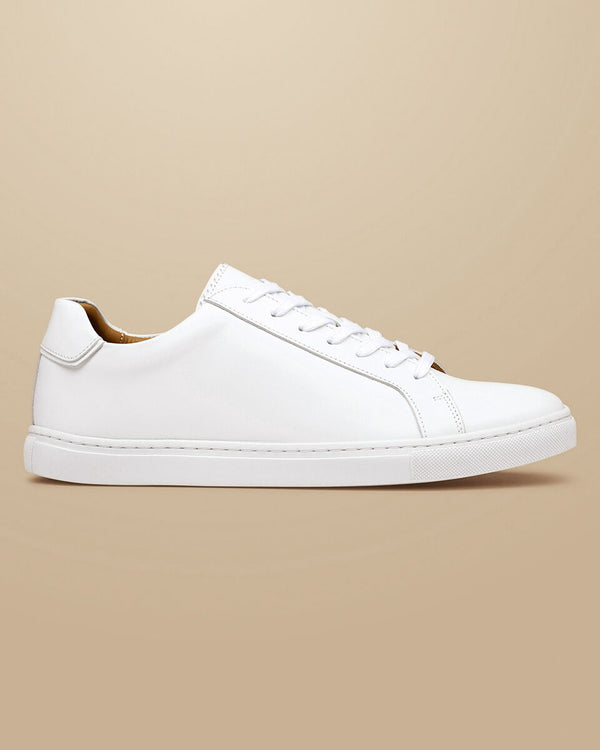 White leather trainer