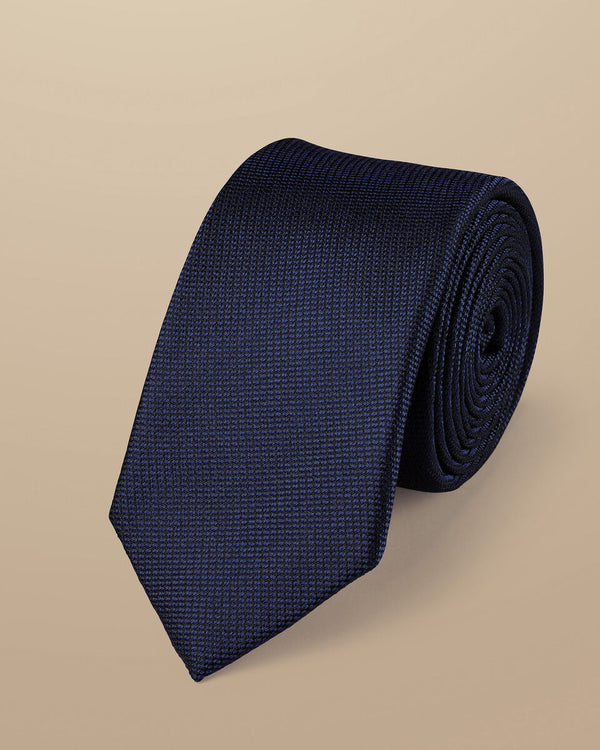 French blue silk stain resistant slim tie