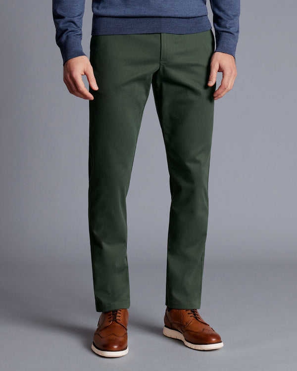 Dark Green Slim Fit Ultimate non iron Chino