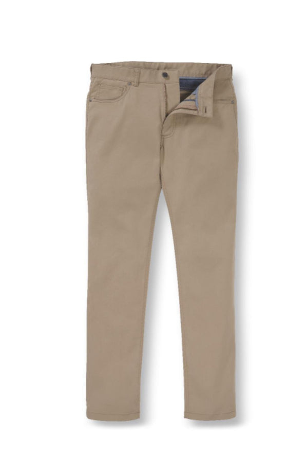 Mocha Cotton Stretch Slim Fit 5 Pocket Trouser